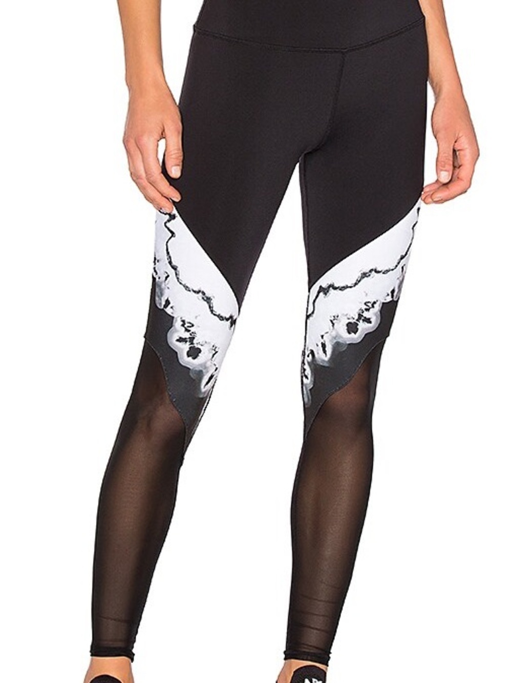 Alo Yoga High-Waist Verse Leggings Black White Mesh Graphic Size M